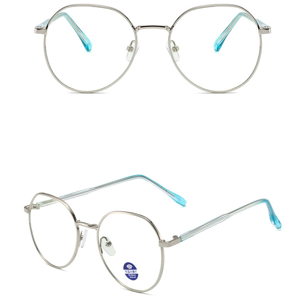 Blue Light Filter Plain Makeup Glasses Simple And Stylish Metal Frame