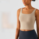 thumbnail image 1 of Ropa interior deportiva corta sin mangas de una pieza con copa fija para yoga, chaleco de yoga con hombros anchos para mujer, 1 of 3