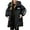 Black, variant on Girls Winter Down Coat Long Hooded Jacket Warm Windproof Children's Outerwear for Cold Weather and Outdoor Play
