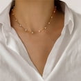 thumbnail image 3 of Collier Femme Perles Artificielles Bijoux Habillé Chaîne Clavicule Géométrique Réglable pour Fête, 3 of 8