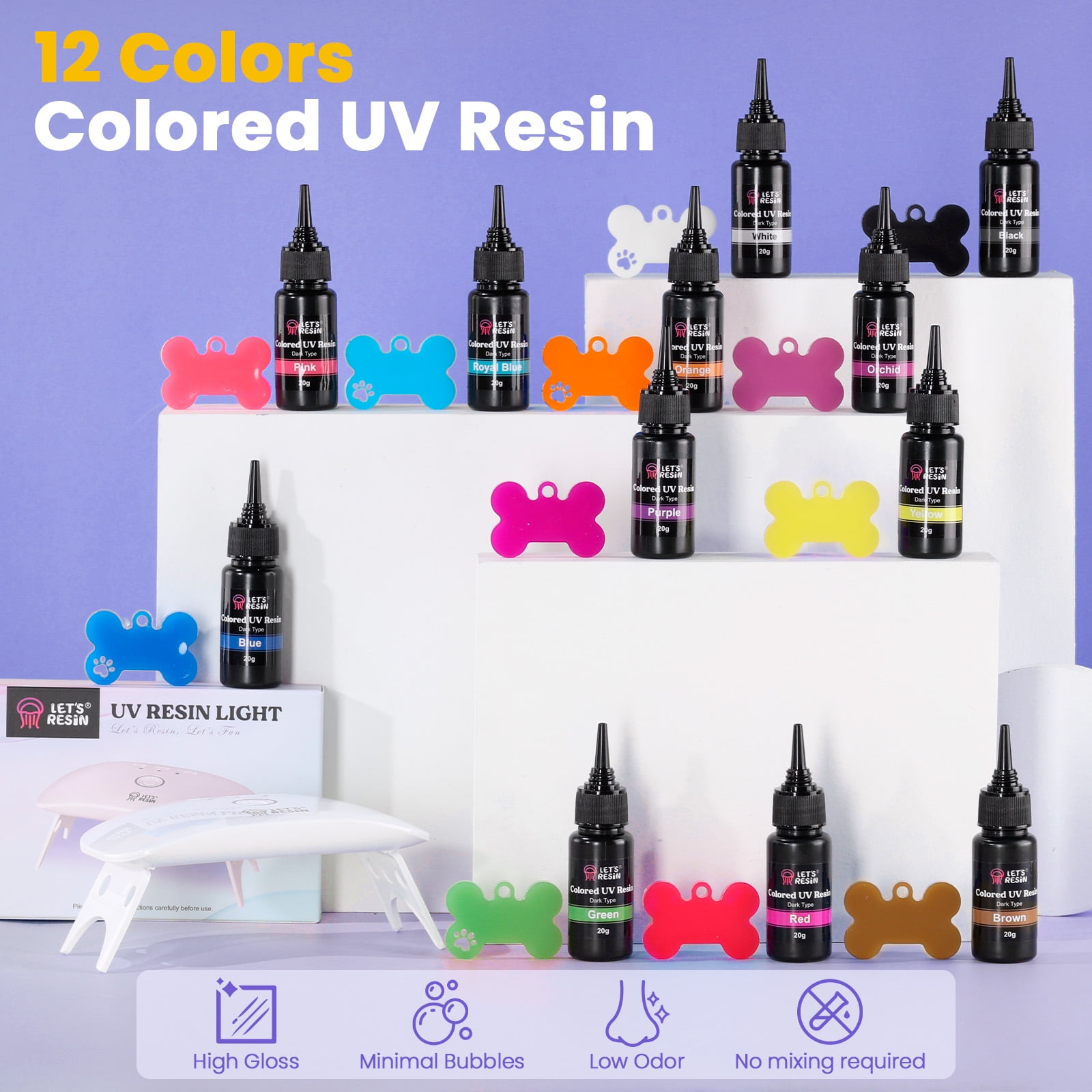 LET'S RESIN All-In-One Keychain Making Kit, Jewelry Making Kit for Beginners, Gift Kit