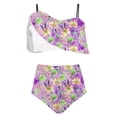 thumbnail image 4 of ibuvkizy Tankinis Swimsuits for Women Loose Modest Two Piece Bathing Suits Ladies Fashion Multicolor Retro Print Swimming Trunks Sling Women Split Swimsuit Bikini Sets for Women's Plus Size, 4 of 5