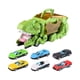 thumbnail image 5 of Juguete para vehículo de transporte de golondrinas, juguete transformador para coche de dinosaurio, vehículo para tragar dinosaurios para niños de 3, Verde 6 Coches, 5 of 8