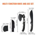 thumbnail image 4 of Ensemble Combo de Camping Couteau de Chasse Hache Fourreau Lame Fixe, 4 of 6