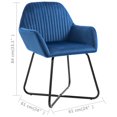 thumbnail image 4 of vidaXL Dining Chairs 6 pcs Blue Velvet, 4 of 5
