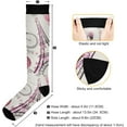 thumbnail image 3 of FREEAMG High Elasticity Compression Socks, High Knee Socks Adult Universal Leisure Relieve Fatigue,Paris Eiffel Tower Flower Travel Daily with Running (1 Pair), 3 of 7