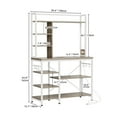 thumbnail image 2 of Dextrus 8 Tier Kitchen Bakers Rack with Power Outlets, 39" Freestanding Microwave Stand with 6 S-Shaped Hooks, Kitchen Storage Shelf Organizer, White, 2 of 8