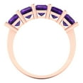 thumbnail image 5 of 2.5 ctw Wedding Band for Women - 18K Rose Gold Natural Amethyst Stackable Eternity Ring, 5 of 6