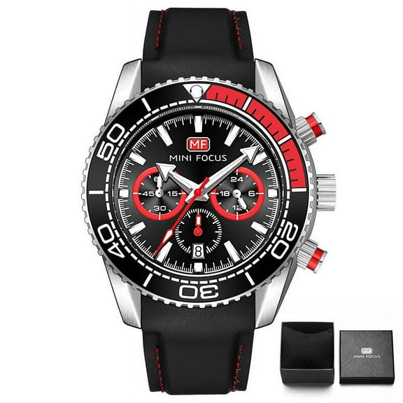 Men's Quartz Watch Waterproof Multifunction Sport Wrist Watches Luxury Silicone Strap Blue 0426