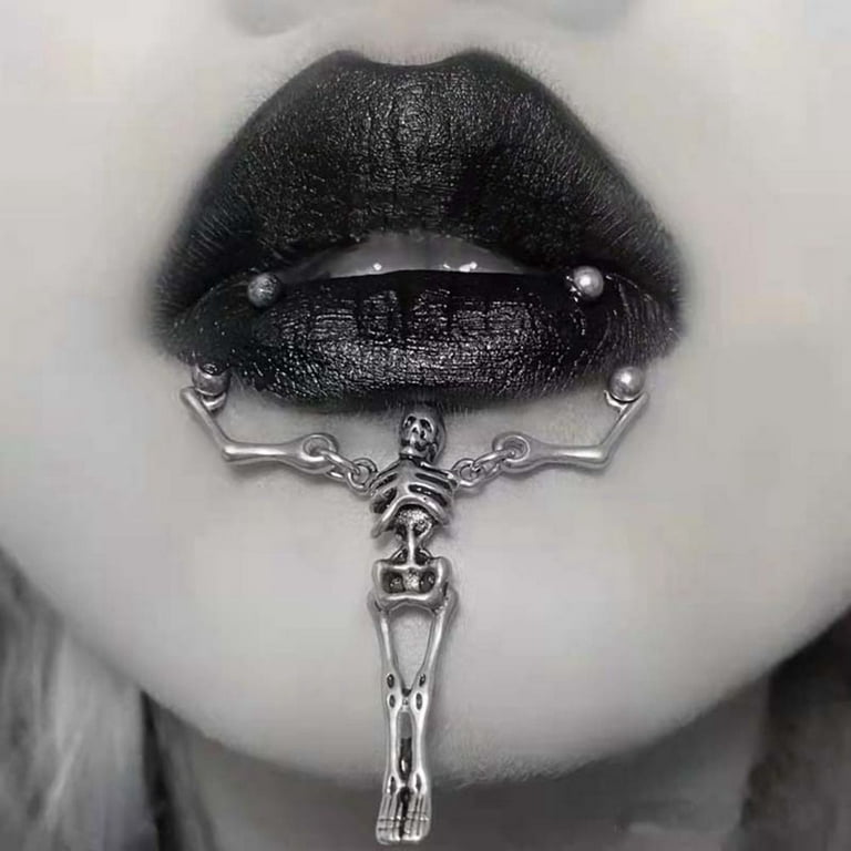 Goth Skull Umbilical Nail Stainless Steel Belly Button Ring Body Piercing  Jewelry Punk Hip Hop Charm Grunge Trendy Accessories