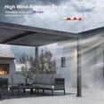thumbnail image 5 of PURPLE LEAF 10 X 12 Louvered Pergola Aluminum Outdoor Adjustable Louvered Roof Integrated Drainage System Patio Kitchen Poolside Garden Grey, 5 of 9