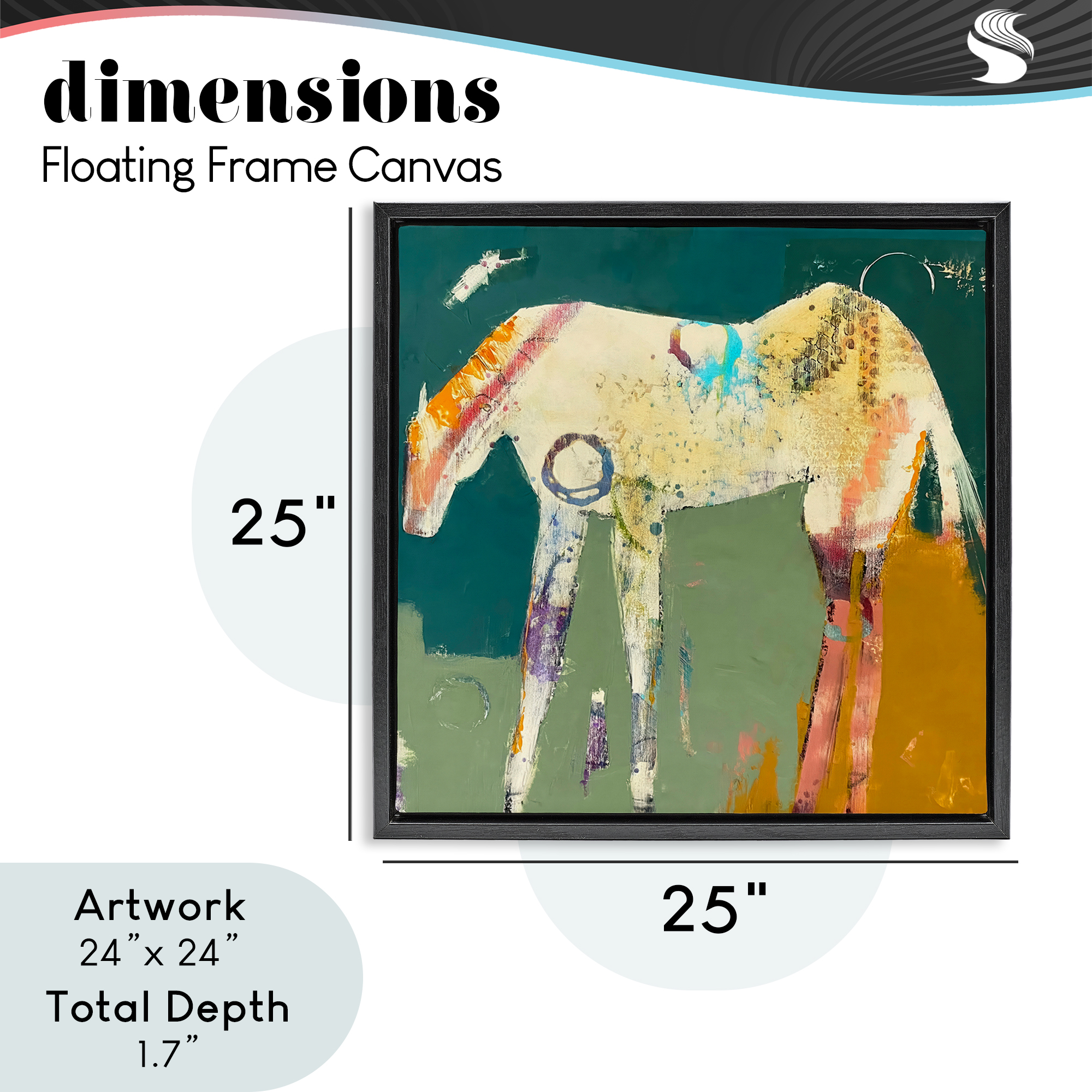 Into The Mystic Horse Black Framed Floater Canvas Wall Art, design by Dianna Fritzler