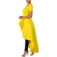 thumbnail image 6 of WenZu Womens Casual Shirt Dress High Low Irregular  Hem Blouse Asymmetrical Peplum Long Tunic Tops, 6 of 13