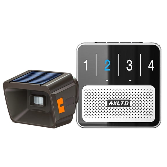 GJX Solar Driveway Alarm,2625 Ft Long Range Wireless Driveway Alarm,Outdoor Weather Resistant Motion Sensor Alarm with 1 Receiver and 1 Detector,Security Systems for House Fish Pond,Orchard