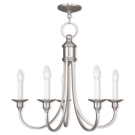 

Chandeliers 5 Light Cranford With Brushed Nickel Finish size 24 in 300 Watts - World of Crystal