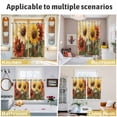 thumbnail image 6 of Summer Sunflowers Kitchen Curtains 96 Inch Length, Vintage Oil Painting Red Yellow Floral Grommet Top Bedroom Living Room Curtains, Light Filtering Cafe Curtain Drapes 2 Panels Set 104''x96'', 6 of 9