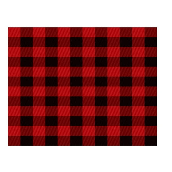 Red Plaid Edible Icing Image for 1/8 sheet cake