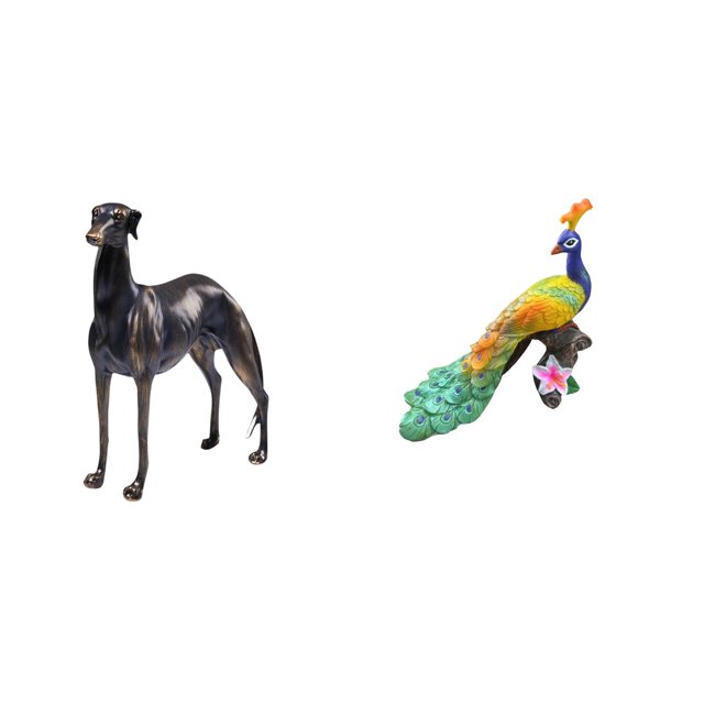 Elegante Escultura De Resina De Galgo Y Pavo Real Para Decoración Del Hogar, Centro De Mesa, Sala De Estar, Hotel, Adorno Navideño Para Jardín.