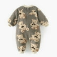 thumbnail image 4 of TFEOQRY Infant Girls and Boys Romper Thickened Flannel Winter Thermal Crawling Clothes Teddy Bear Jumpsuit Rompers Gray, 4 of 9