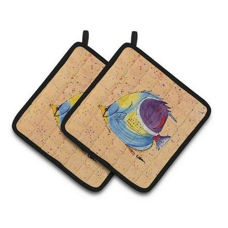 

Tropical Fish Pair of Pot Holders - 7.5 x 3 x 7.5 in.