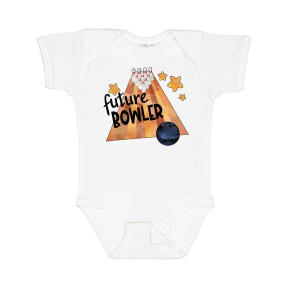 Inktastic Future Bowler Bowling Ball and Pins Boys or Girls Baby Bodysuit