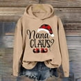 thumbnail image 3 of Nana Claus Christmas Hoodies for Women 2025 Long Sleeve Grandma Christmas Hooded Sweatshirt Pullover Tops, 3 of 4
