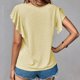 thumbnail image 5 of Gibobby Playera de Manga Corta con Cuello Redondo Nueva camiseta informal manga corta con manga hueca europea y americana para mujer(Amarillo,CH), 5 of 5