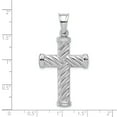 thumbnail image 2 of Beautiful Sterling Silver Rhodium-plated Hollow Latin Cross Pendant, 2 of 2