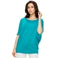 thumbnail image 3 of Made by Johnny Women's Scoop Neck Half Sleeve Batwing Dolman Top XXXL JADE, 3 of 6