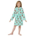 thumbnail image 6 of FORMRS Niños Bathrobe Unisex Hooded Robe Soft Plush Pajamas Sleepwear, Size 7-9T, Strawberry Pattern, 6 of 7