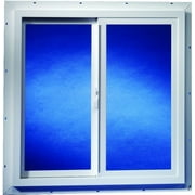 Dup-Corp. Agriclass 36 In. W x 36 In. H White Vinyl Tempered Glass Double Slide Utility Window