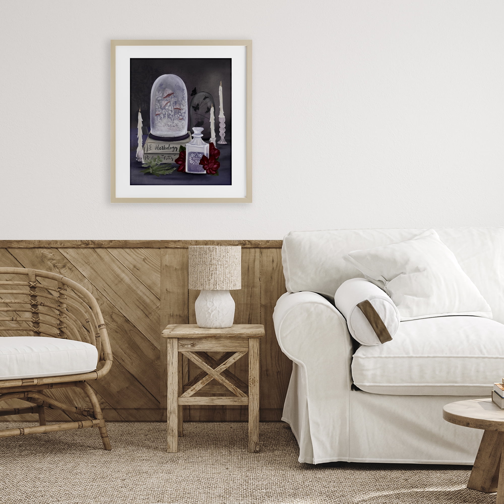 Stupell Industries Spooky Apothecary Vibes Birch Framed Print Under Glass, design by Adreane Fippinger