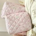 thumbnail image 6 of Pink Bowknot Women Cosmetic Bag Portable Zipper Makeup Travel Organizer Bag о μθ U9W9, 6 of 8