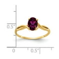 thumbnail image 2 of Solid 14k Yellow Gold 7x5mm Oval Rhodolite Garnet January Red Gemstone Engagement Ring Size 5, 2 of 3