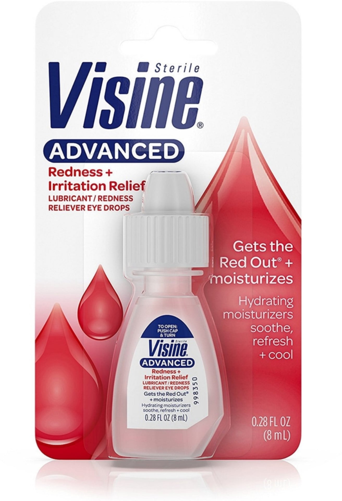 4 Pack Visine Advanced Redness + Irritation Relief Eye