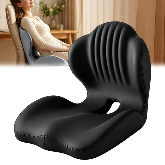 Ergonomic Silicone Seat Cushion,Memory Foam Comfort Lumbar Support Cushion with L-Shaped Design for Car,Truck,Gaming Chair