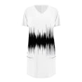 thumbnail image 4 of Spring Tunic Blouses for Women, V-neck Short Sleeve Tops, Plus Sized Casual Long T-shirt with Pockets, 4 of 5