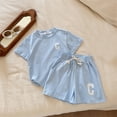 thumbnail image 2 of Girls Summer Outfit Short Sleeve Tee and Shorts Two Piece Casual Playwear Comfortable Breathable Kids Swaddling Set 2-3 Years, 2 of 4