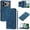 Blue, variant on Leather For Apple iPhone 17e / 16e Case Orchids&Butterflies Embossed 5-card  Flip Wallet Leather Case With Card Holder Magnetic Closure Phone Cases Cover With Hand Strap,Red,For iPhone 17e / 16e