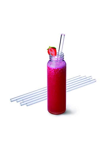 Beverages Reusable Bent Glass Straws Non-Toxic Juices Multicolor 12 Packs 8mm Glass Drinking Straws with 2 Cleaning Brushes BPA Free Glass Straws for Smoothies Shakes 
