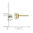 thumbnail image 3 of 14k 6x4 Oval April/White Topaz Post Earrings in 14k Yellow Gold, 3 of 3