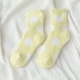 thumbnail image 2 of Prolriy Socks for Women, Women Fuzzy Socks Winter Coral Socks Polka Dot Cute Home Stocking Womens Socks Beige, 2 of 3