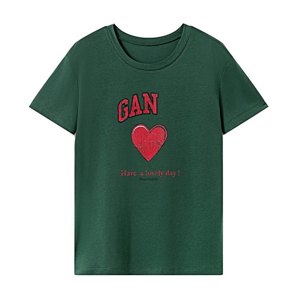 Camiseta de mujer Verano Regular Fit Clásico Cómodo Ropa Suave Manga Corta XL