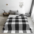 thumbnail image 5 of Rateoe White And Black Plaid Print Fuzzy Fleece Throw Blanket Extra Large,Super Soft,Fluffy and Warm Blankets for Couch,Bed,All Season Use (60"x50"), 5 of 8