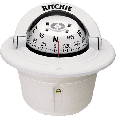 - Ritchie F-50W Explorer Flush Mount Compass, White FO-3225