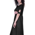 thumbnail image 5 of Moomaya Womens Gathered Waist Dress Tea Length Dresses Classic Summer Clothing, 5 of 7