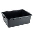 thumbnail image 3 of 6 Pack 20" x 15" x 7" Black Polypropylene Bus Dish Plastic Restaurant Tub w/Lid of Set, 3 of 9