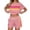 Pink, variant on Arlun 2 Piece Workout Sets for Women Summer Striped Crew Neck Short Sleeve Tops Casual Shorts Color Blocked Sweatsuit Casual Outdoor Sports and Leisure Matching Outfits White XL