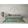 thumbnail image 3 of Ahgly Company Indoor Square Oriental Light Blue Industrial Area Rugs, 6' Square, 3 of 4