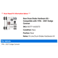 thumbnail image 2 of Rear Drum Brake Hardware Kit - Compatible with 1996 - 2007 Dodge Caravan 1997 1998 1999 2000 2001 2002 2003 2004 2005 2006, 2 of 2